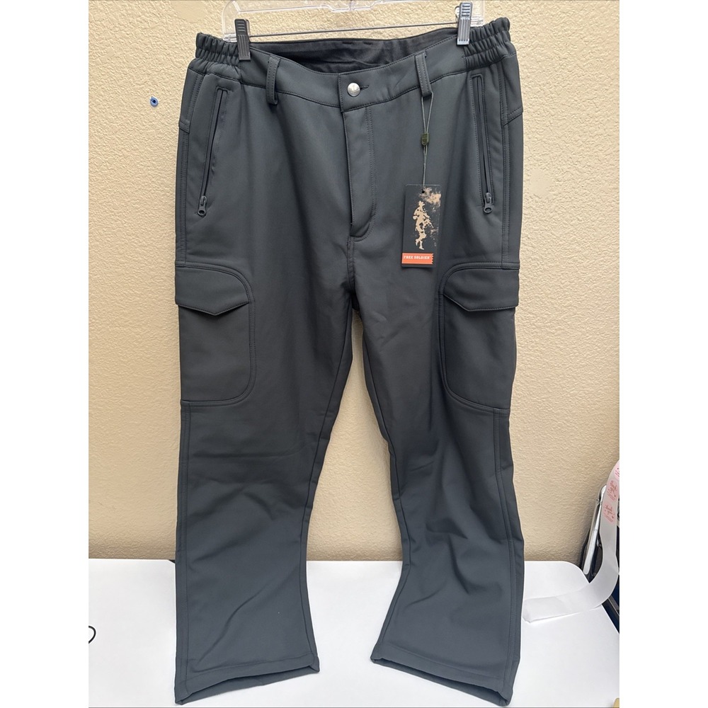 FREE SOLDIER Tactical Fleece-Lined Outdoor Pants – Black, Men's Size  36/30